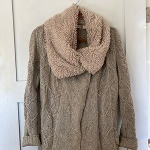 Anthropologie Sherpa Collar Wool Blend Knit Sweater - Small
